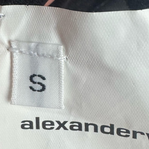 Alexander Wang Women's Small Acid-Wash Crop Logo T Tee Shirt Dark Gray White S - Picture 6 of 10